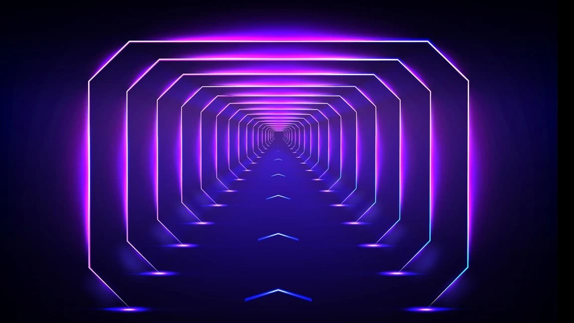 Interface futurista com fluxos de dados e inteligência artificial